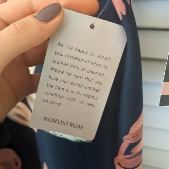 Gabby Skye Open Shoulder Navy Blush Floral Midi dress - Picture 3 of 6